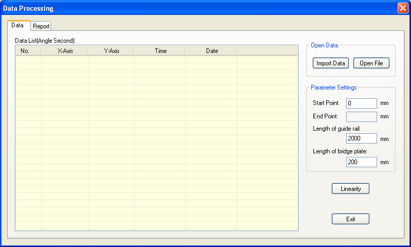 直線度測(cè)量數(shù)據(jù)分析軟件包